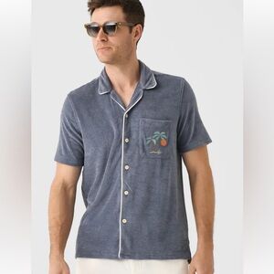 New Faherty Men’s Short Sleeve Summer  Cabana Towel Terry Shirt Size: XL
